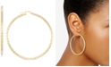 Italian Gold Medium Textured Hoop Earrings in 14k Gold